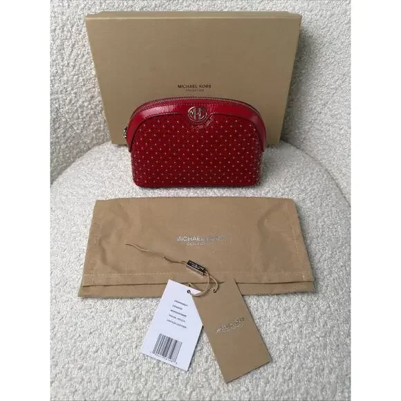 MICHAEL KORS-Monogram-Crimson-Travel Purse-Brand New w/Tag-Authentic-Rare - Picture 3 of 12